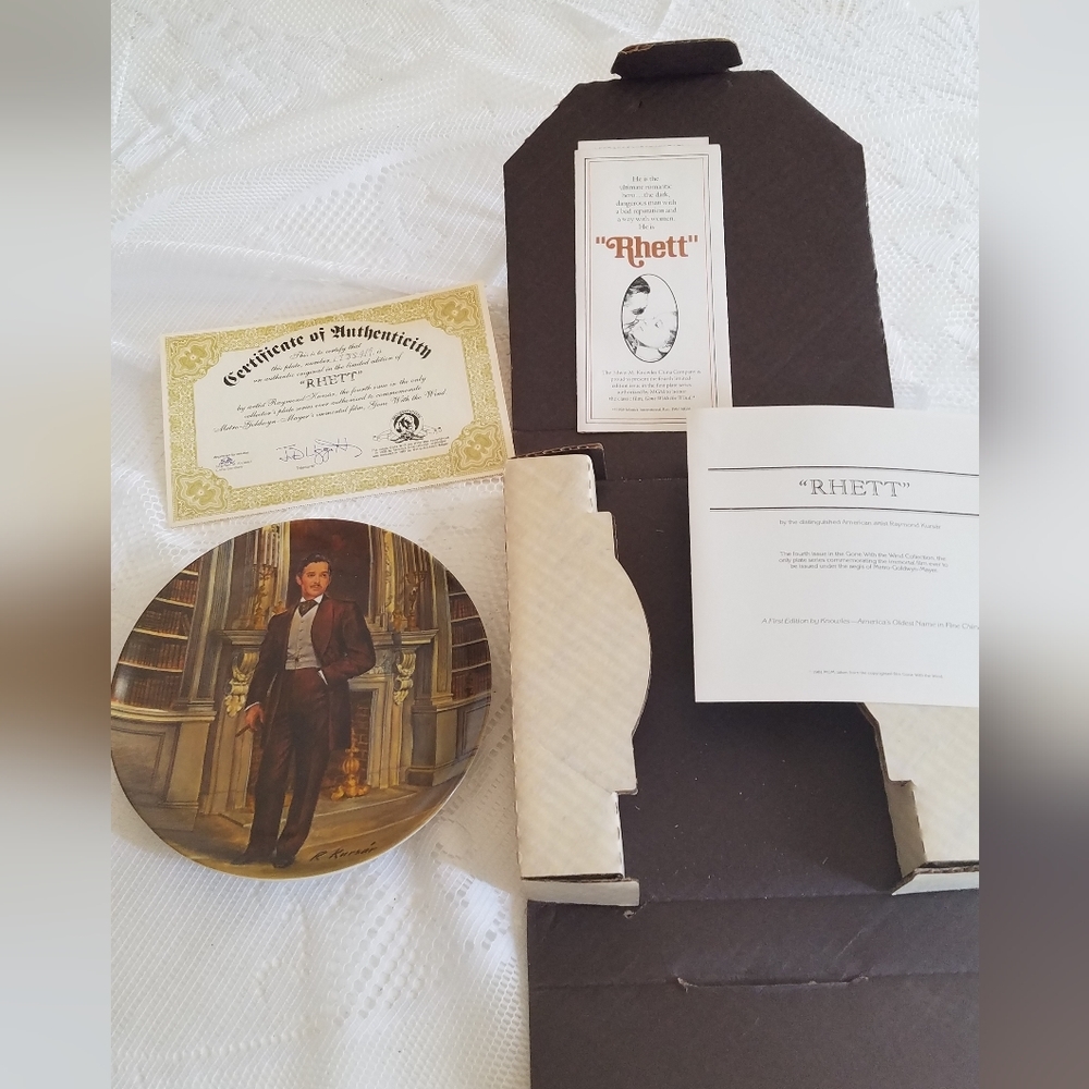 Vintage Gone with the Wind Rhett Edwin Knowles Kursar Collectible Plate  1981